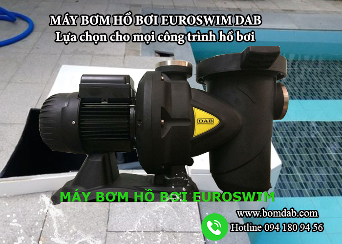 Hồ bơi đạt chuẩn sạch với máy bơm hồ bơi Euroswim DAB